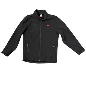 Tesla Motors Employee Soft Shell Windbreaker Jacket Men's Black Size Approx. M